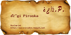 Égi Piroska névjegykártya